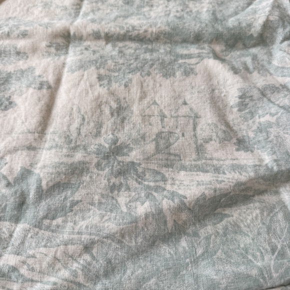 Vintage Pottery Barn Matine Blue Toile Pillow Cover Linen - Picture 5 of 8